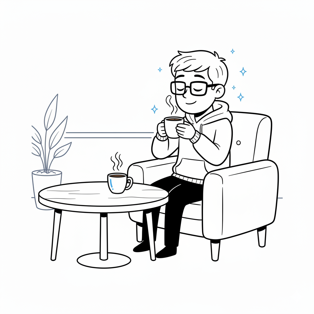 Relaxed coffee illustration